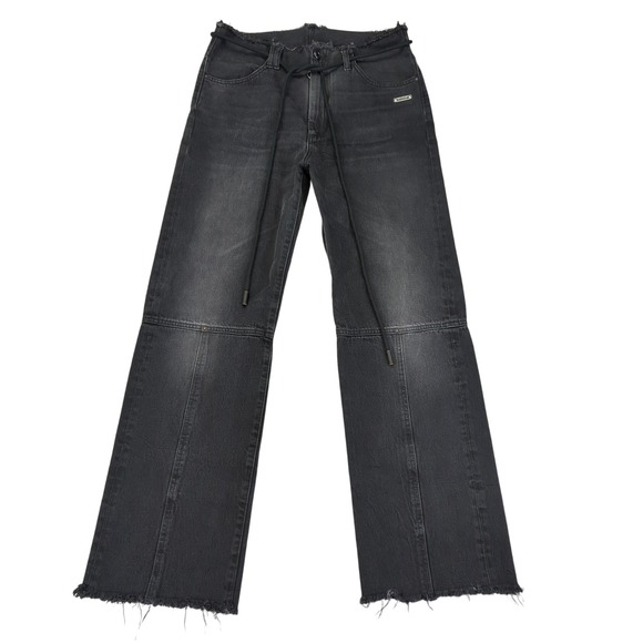 OFF-WHITE Straight Leg Distressed Waist Jeans Black Denim Pants Men's 31x30 - Picture 1 of 9